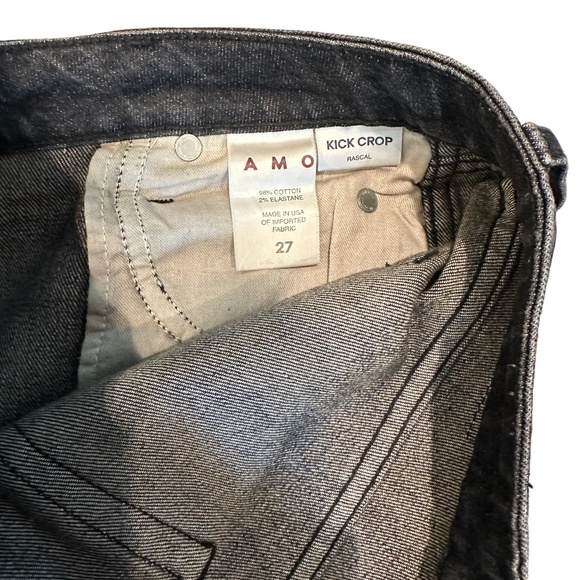 Amo Kick Crop Jeans - washed/distressed black size 27 - Picture 5 of 5